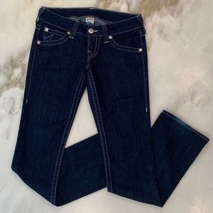 True Religion Dark Wash Straight Leg Jeans